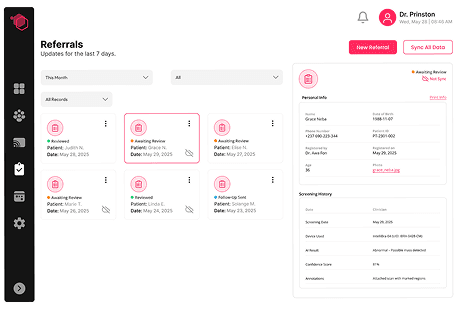 Referrals dashboard interface