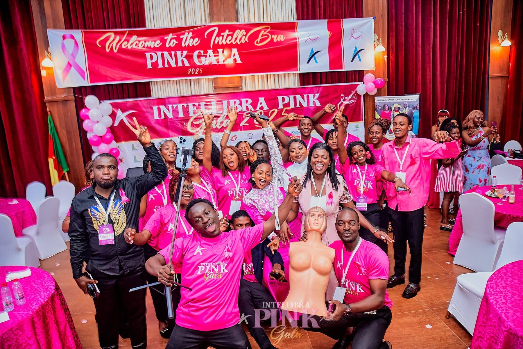 IntelliBra volunteers celebrating at the Pink Gala 2025